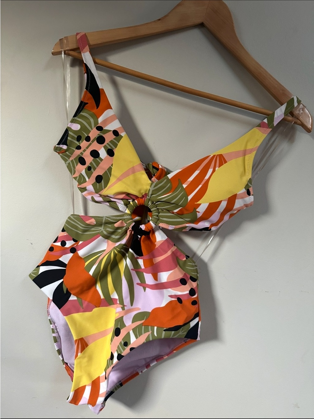 Bar III Lavender and Multicolor One Piece Swimsuit.